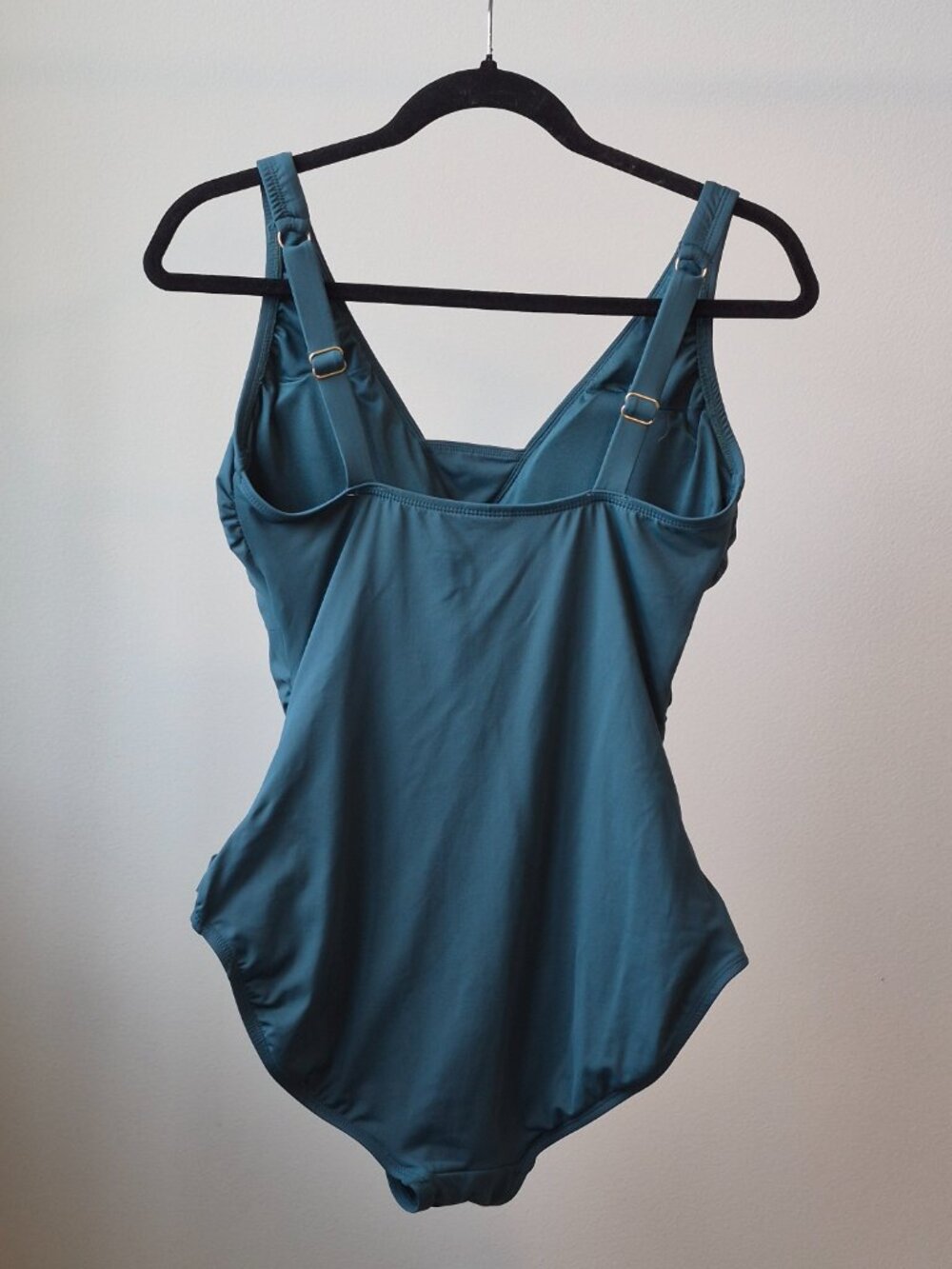 Lands’ End Swimsuit Women M One Piece Padded Ruched V Neck - Picture 5 of 6
